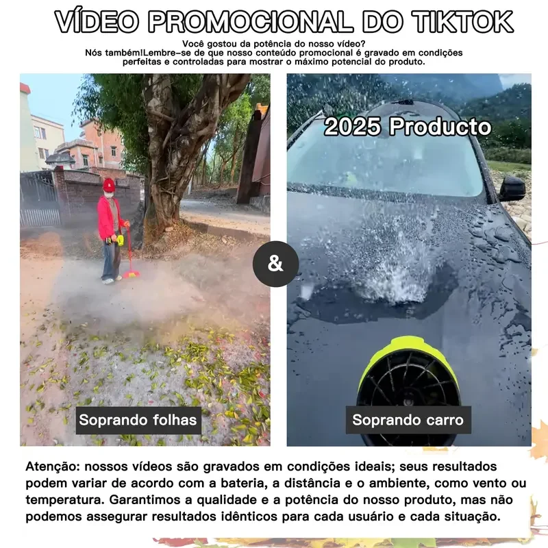 Soprando folhas e secando carro